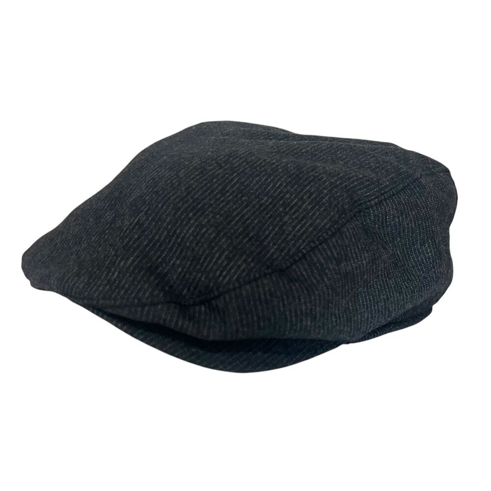 J Crew Hat Cap Newsboy Charcoal Gray Cabbie Driver Flat Cap Wool Mens L/XL